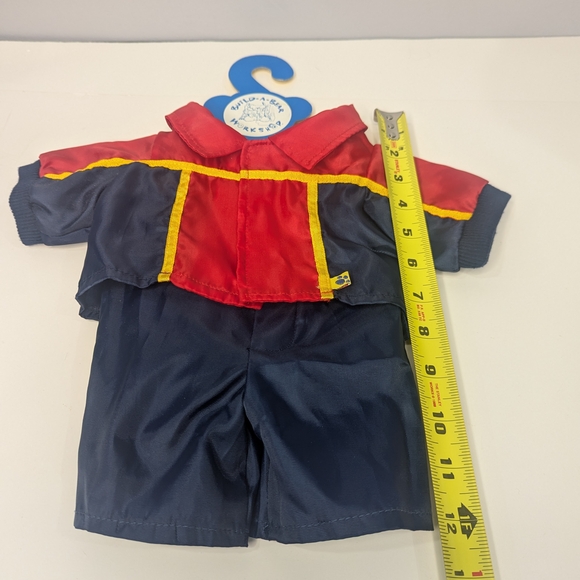 Vintage Build A Bear Navy and Red Jacket and Overalls Ski Outfit NWOT - Picture 1 of 12